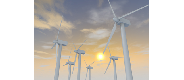 風力タービン｜夕暮れ | 環境・自然・エネルギー・災害素材 - エネルギー / 地球 / 自然 / 環境 / 写真 / イラスト / フリー素材 / ダウンロード