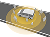 自動運転車 | 交通規則 | 危険察知 - テクノロジー｜イラスト｜フリー素材