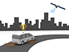 自動運転 | 走行 | GPS | 衛星 - テクノロジー｜イラスト｜フリー素材