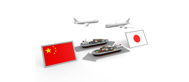 中国国/貿易/図解/飛行機/船/日本の国旗 - イラスト/写真/フリー素材/クリップアート/フォト/商用使用OK