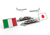 イタリアと日本の貿易 - ビジネス｜人物｜無料イラスト素材