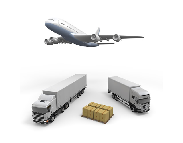 飛行機/トラック/荷物 - 生産/イラスト/インダストリー/写真/イメージ/フォト/フリー素材