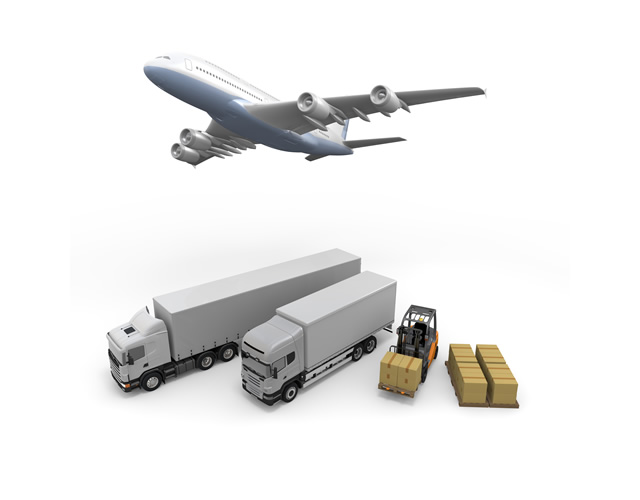 フォークリフト/飛行機/積み込み - 生産/イラスト/インダストリー/写真/イメージ/フォト/フリー素材