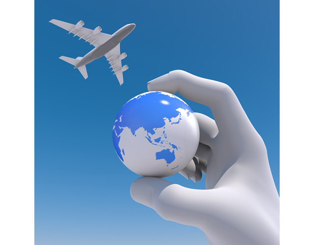 アジア地域/飛行機/地球 - 生産/イラスト/インダストリー/写真/イメージ/フォト/フリー素材
